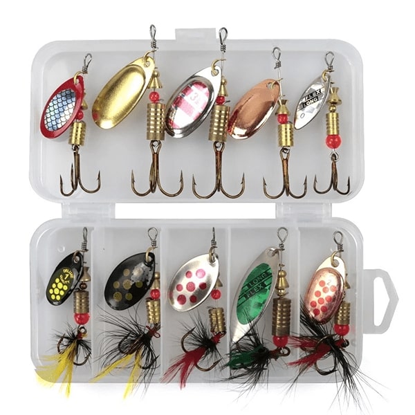 esca da pesca, esca per pesci, esca rotante, set di esche da pesca, esche da pesca in metallo, esca a cucchiaio