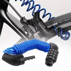 lucchetto per bici, lucchetto a cavo per bici, antifurto per bici, lucchetto a combinazione a 4 cifre