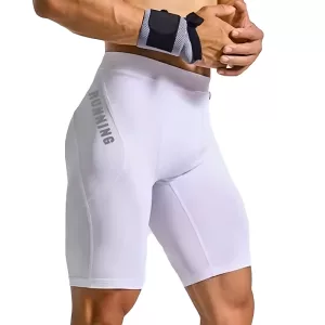 Shorts da Allenamento Compressivi da Uomo - Bianco, S