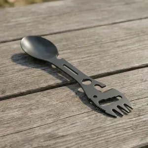 Cucchiaio-forchetta outdoor multifunzione riutilizzabile in acciaio inossidabile