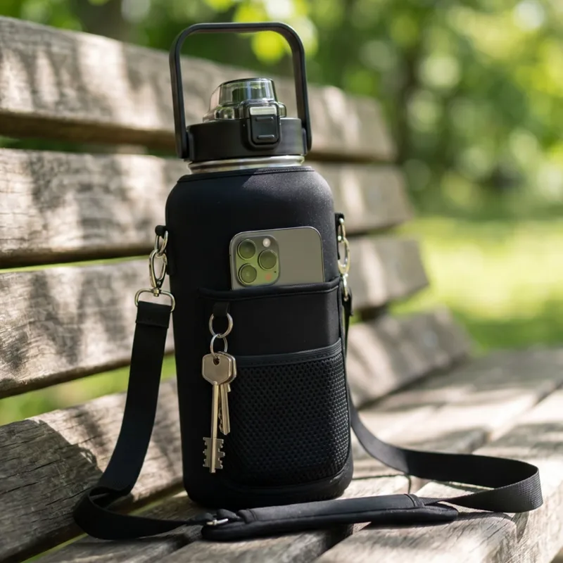 water bottle with carrier, drink bottle with straw, large water bottle with straw