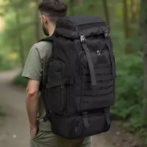 Zaino tattico impermeabile da trekking per campeggio e viaggio, grande capacità 80L