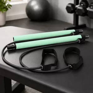 resistance band, pilates bar, resistance band bar, pilates stick, yoga resistance band