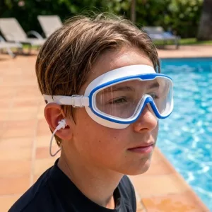 Occhialini da nuoto antiappannamento con tappi per le orecchie