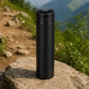 Borraccia sportiva termica da 500 ml in acciaio inossidabile isolata per escursionismo con display della temperatura