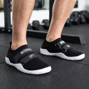 Sneakers da sollevamento pesi con punta larga, scarpe sportive senza lacci
