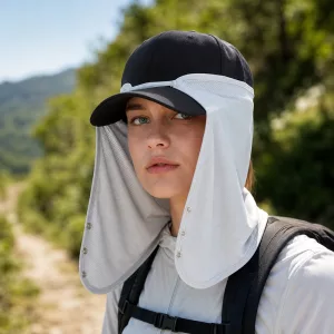 Cappellino con copriviso solare ad asciugatura rapida con protezione UV